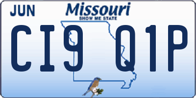 MO license plate CI9Q1P