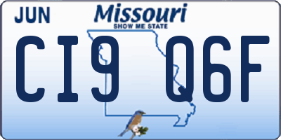 MO license plate CI9Q6F