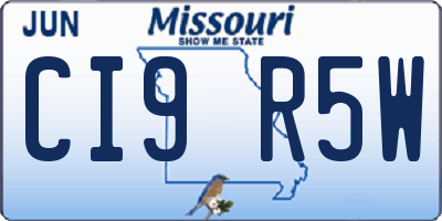 MO license plate CI9R5W