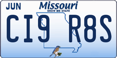 MO license plate CI9R8S