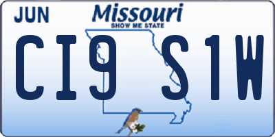 MO license plate CI9S1W