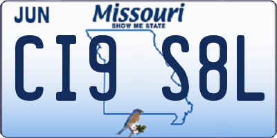 MO license plate CI9S8L