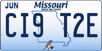 MO license plate CI9T2E