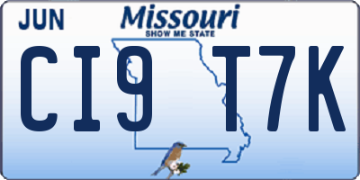 MO license plate CI9T7K