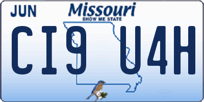 MO license plate CI9U4H