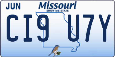 MO license plate CI9U7Y