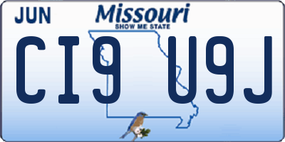 MO license plate CI9U9J