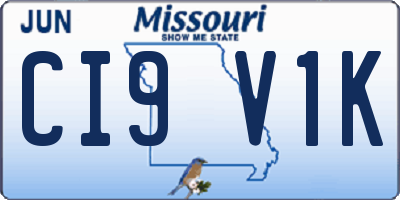 MO license plate CI9V1K