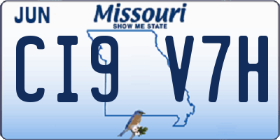 MO license plate CI9V7H