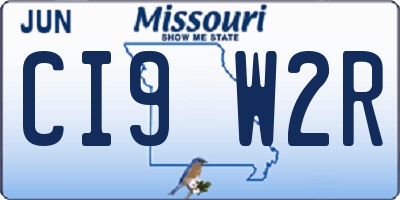 MO license plate CI9W2R