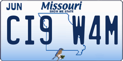 MO license plate CI9W4M