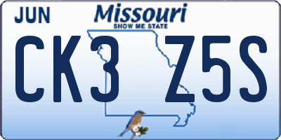 MO license plate CK3Z5S