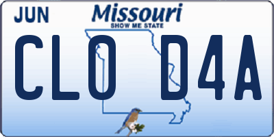 MO license plate CL0D4A