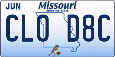 MO license plate CL0D8C