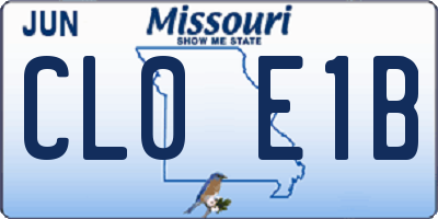 MO license plate CL0E1B