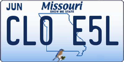 MO license plate CL0E5L