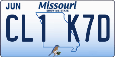 MO license plate CL1K7D