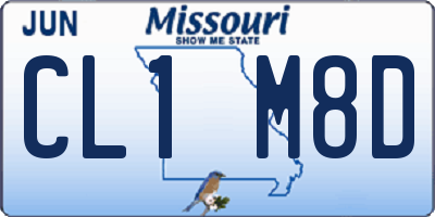MO license plate CL1M8D
