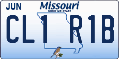 MO license plate CL1R1B