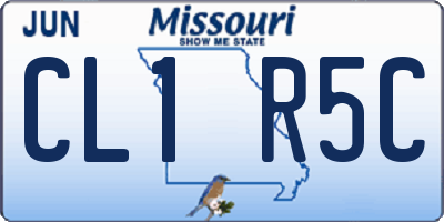 MO license plate CL1R5C