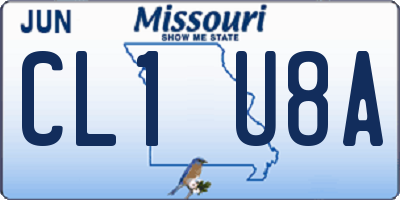 MO license plate CL1U8A