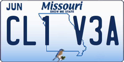 MO license plate CL1V3A