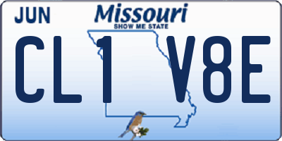 MO license plate CL1V8E
