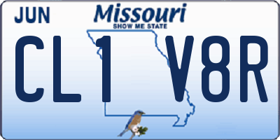 MO license plate CL1V8R