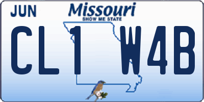 MO license plate CL1W4B