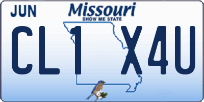 MO license plate CL1X4U