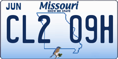 MO license plate CL2O9H