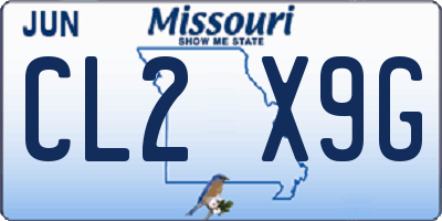 MO license plate CL2X9G