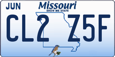MO license plate CL2Z5F