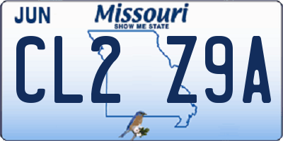 MO license plate CL2Z9A