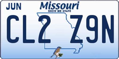 MO license plate CL2Z9N