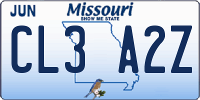 MO license plate CL3A2Z