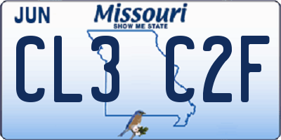 MO license plate CL3C2F