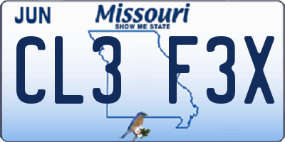 MO license plate CL3F3X