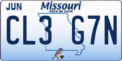 MO license plate CL3G7N