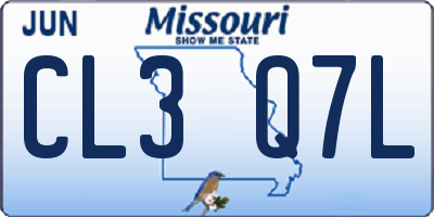 MO license plate CL3Q7L