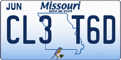MO license plate CL3T6D