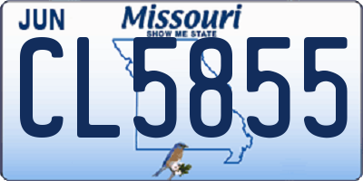 MO license plate CL5855