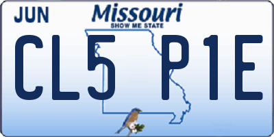 MO license plate CL5P1E
