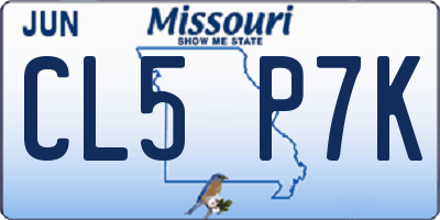 MO license plate CL5P7K