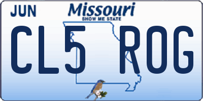 MO license plate CL5R0G