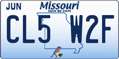 MO license plate CL5W2F