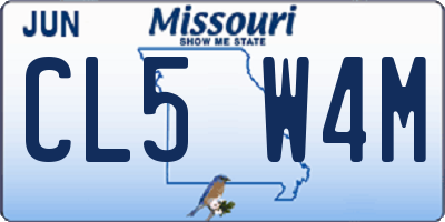 MO license plate CL5W4M