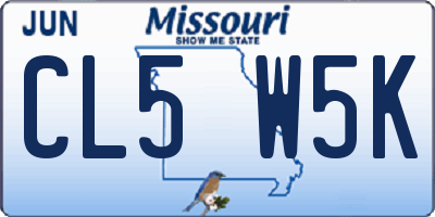 MO license plate CL5W5K