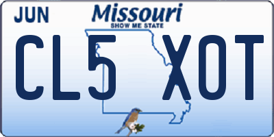 MO license plate CL5X0T