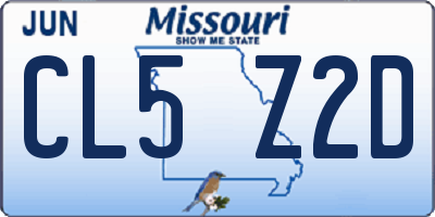 MO license plate CL5Z2D